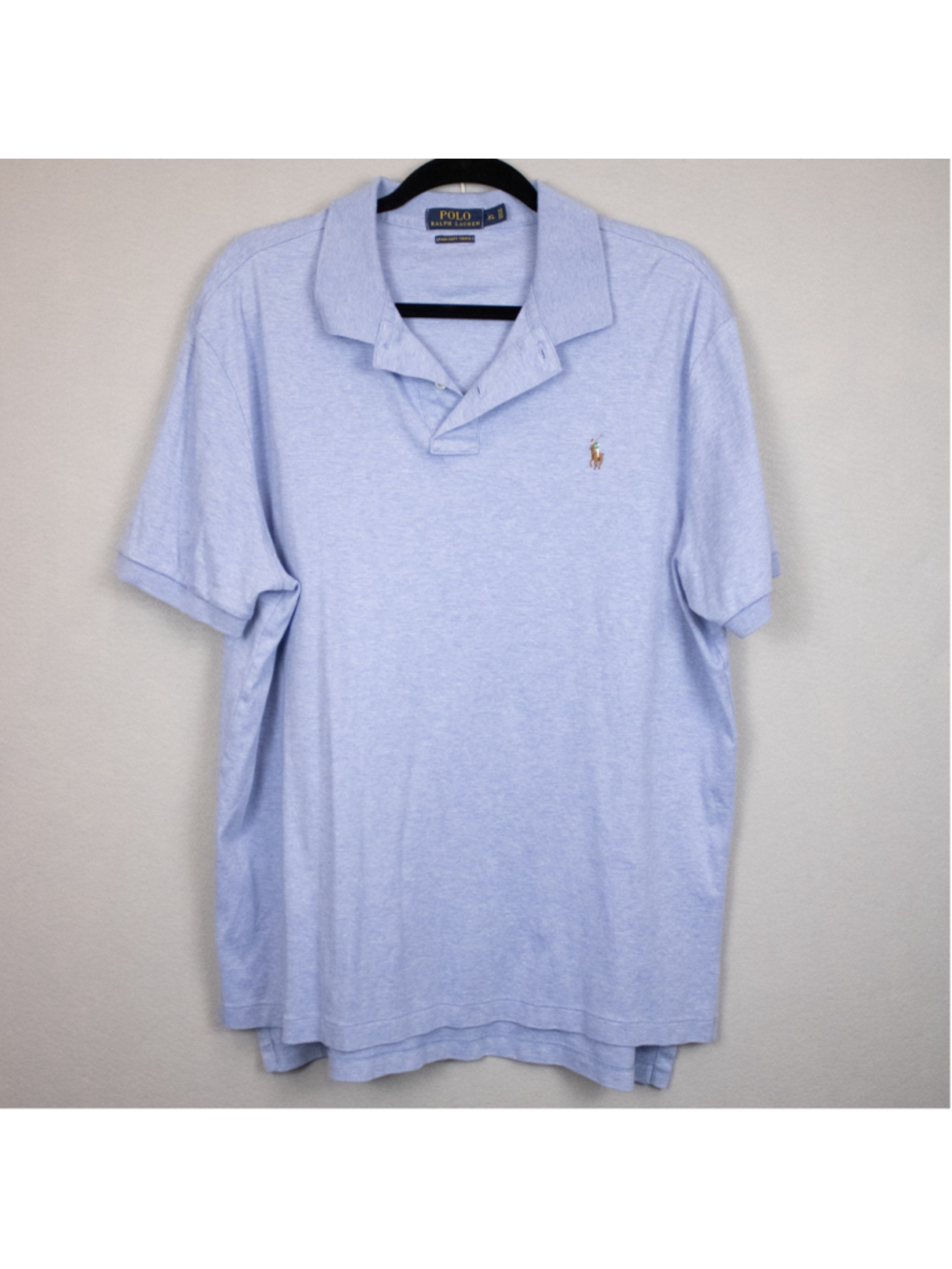 Polo Ralph Lauren Pima Soft Touch light blue polo shirt-XL